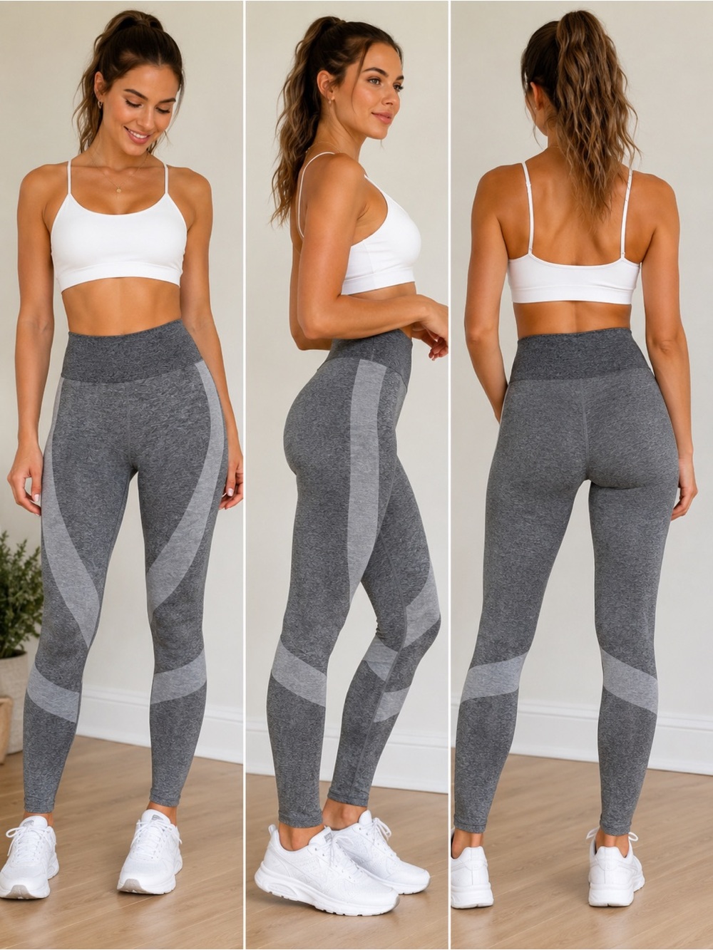PINK Victoria’s Secret Seamless High Rise Leggings Women’s Small Gray Yoga Gym